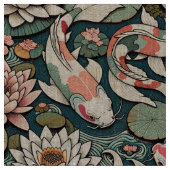 Kois unter den Lilien II Stoff (Nahaufnahme)