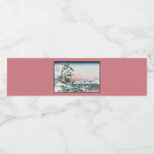 Koishikawa Tea House Sicht auf den Fuji von Hokusa Wasserflaschenetikett