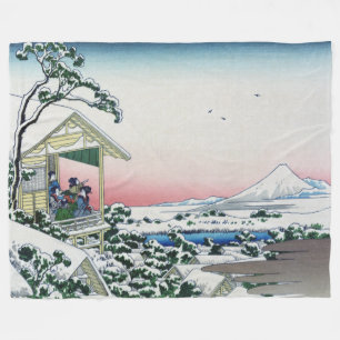 Koishikawa Teehaus Blick auf Mt. Fuji von Hokusai Fleecedecke
