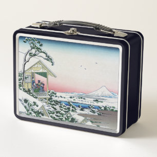 Koishikawa Teehaus Blick auf Mt. Fuji von Hokusai Metall Brotdose