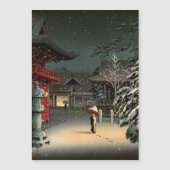 Koitsu - Schnee bei Nezu-Schrein-Magnetkarte Magnetkarte (Vorderseite)