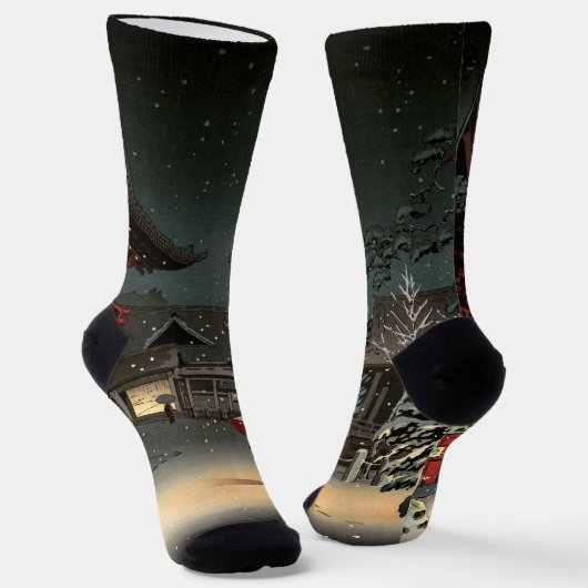 Koitsu - Schnee bei Nezu Shrine Socken (Gewinkelt)