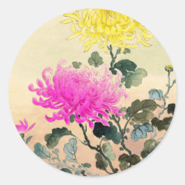 Koitsu Tsuchiya Chrysanthemum japanische Blume Kun Runder Aufkleber