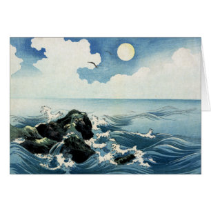 Kojima-Insel, große Welle. Japaner Woodblock Druc