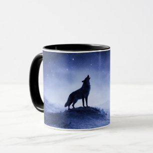 Kojote aus dem Südwesten heult in der Nacht Kaffee Tasse