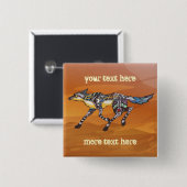 Kojote der Trickster-Knopf Button (Vorne & Hinten)