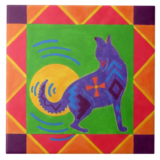 Kojote-Schlagzeuger Fliese (Vorderseite)