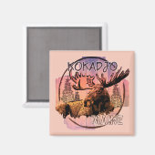 Kokadjo Maine rustikaler Elchmagnet Magnet (Vorderseite/Rückseite)