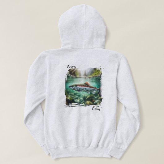 Kokanee im Bergbach - Ruhe Hoodie (Design Rückseite)