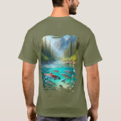 Kokanee-Lachs Kiefernbach T-Shirt (Rückseite)