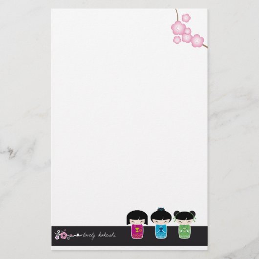 Kokeshi Briefpapier (Vorderseite)