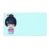 Kokeshi Cherry Address Label (Vorne)