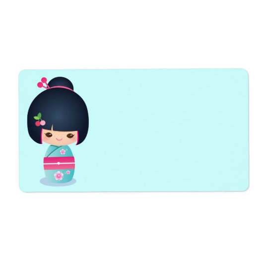 Kokeshi Cherry Address Label (Vorne)