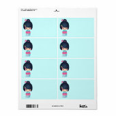 Kokeshi Cherry Address Label (Vorne)