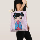 Kokeshi Doll Blue Tote Bag Tasche (Von Nahem)