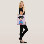 Kokeshi Doll Blue Tote Bag Tasche (Am Model)