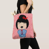 Kokeshi Doll Blue Tote Bag Tasche (Von Nahem)