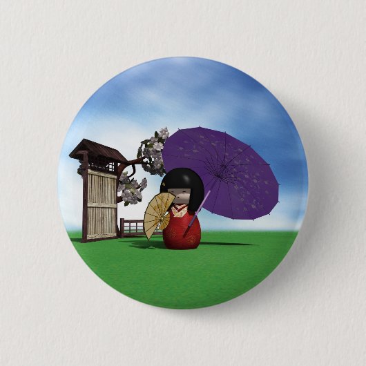 Kokeshi Doll Button (Vorderseite)