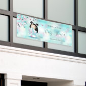 Kokeshi Doll Cherry Blossom | Babydusche Banner (Äußeres Gebäude)