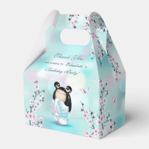 Kokeshi Doll Cherry Blossom Danke zum Geburtstag Geschenkschachtel