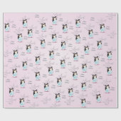 Kokeshi Doll Cherry Blossom | Geburtstag eines Mäd Geschenkpapier (Flach)