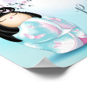 Kokeshi Doll Cherry Blossoms Babydusche Poster (Ecke)
