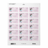 Kokeshi Doll Cherry Blüten Adressaufkleber (Vorne)