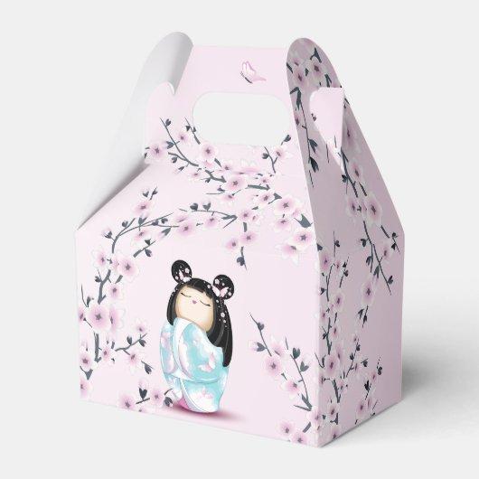 Kokeshi Doll Cherry Blüten Geschenkschachtel (Vorderseite)