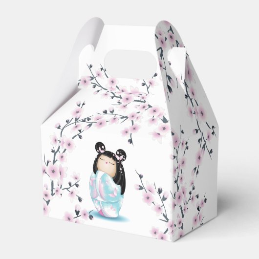 Kokeshi Doll Cherry Blüten Geschenkschachtel (Vorderseite)