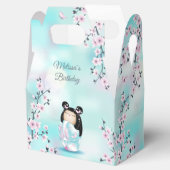 Kokeshi Doll Cherry Blüten Türkis Geschenkschachtel (Geöffnet)