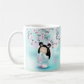 Kokeshi Doll Chibi Cherry Blossoms Kaffeemaschine  Kaffeetasse (Links)