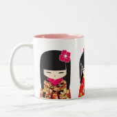 Kokeshi Doll Collection Zweifarbige Tasse (Links)