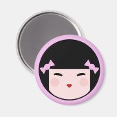 Kokeshi Doll Face Magnet (Vorderseite/Rückseite)