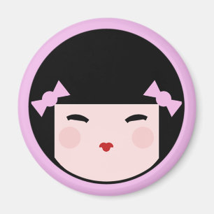 Kokeshi Doll Face Magnet