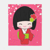 Kokeshi Doll Fleece werfen Blanket (Vorderseite)