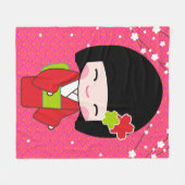 Kokeshi Doll Fleece werfen Blanket (Vorderseite (Horizontal))