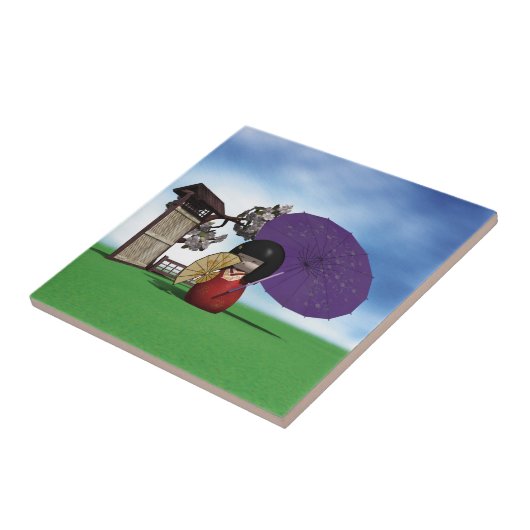 Kokeshi Doll Fliese (Seite)