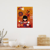 Kokeshi Doll Forest Poster (Küche)