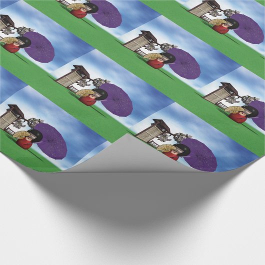 Kokeshi Doll Geschenkpapier (Ecke)