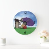 Kokeshi Doll Große Wanduhr (Zuhause)