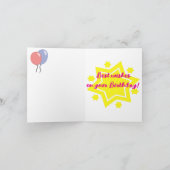 Kokeshi Doll Guitar Happy Birthday Karte (Innenseite)