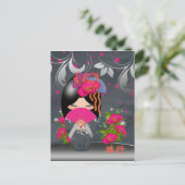 Kokeshi Doll "Journey" Postcard Postkarte (Stehend Vorderseite)