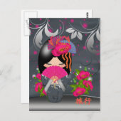 Kokeshi Doll "Journey" Postcard Postkarte (Vorne/Hinten)