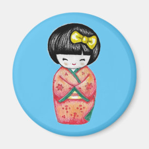 Kokeshi Doll - Kimono Geisha Girl Magnet