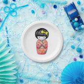 Kokeshi Doll - Kimono Geisha Girl Pappteller (Party)