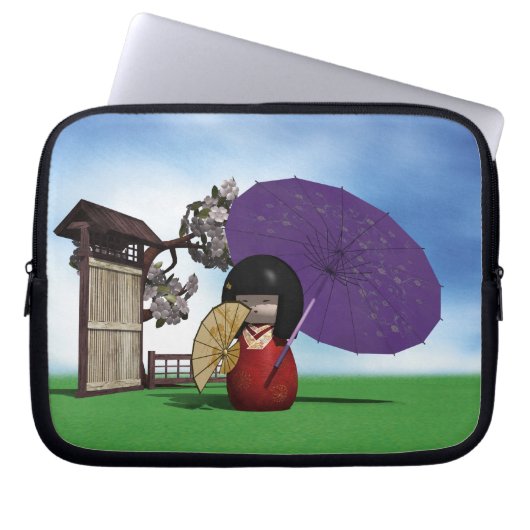 Kokeshi Doll Laptopschutzhülle (Vorderseite)