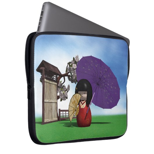 Kokeshi Doll Laptopschutzhülle (Vorne Rechts)