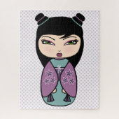 Kokeshi Doll Lila Puzzle (Vertikal)