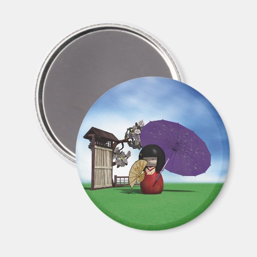 Kokeshi Doll Magnet (Vorderseite/Rückseite)