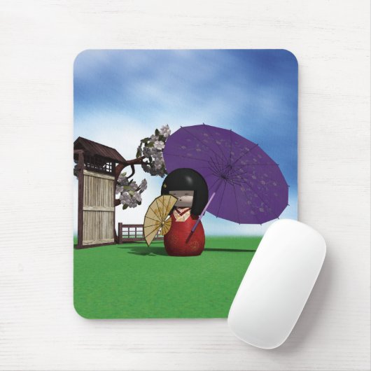 Kokeshi Doll Mousepad (Mit Mouse)